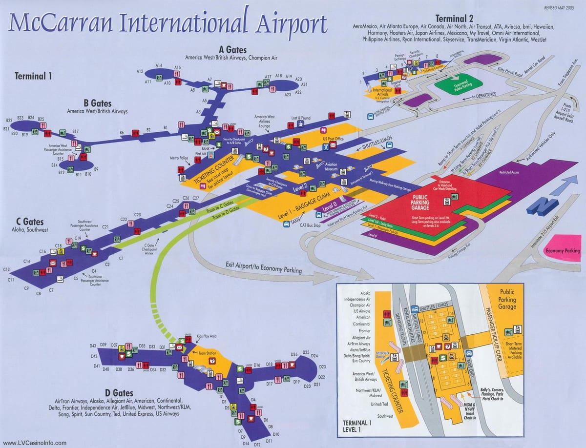 карта на McCarran аеродром